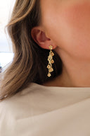 Daisy Flower Earrings Champagne Gold - Øredobber