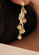 Daisy Flower Earrings Champagne Gold - Øredobber