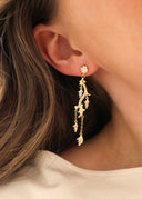 Lavender Teardrops Earrings Gold - Øredobber