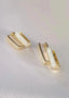 Diamond Rectangle Hoops Large Gold - Øredobber