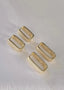 Diamond Rectangle Hoops Large Gold - Øredobber