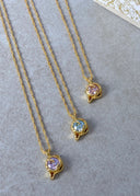 Lykkesten Necklace Lavender Gold - Halskjede