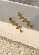 Daisy Flower Earrings Champagne Gold - Øredobber