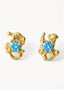 Melodie Earrings Blue Gold - Øredobber