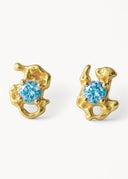 Melodie Earrings Blue Gold - Øredobber