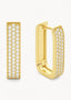 Diamond Rectangle Hoops Large Gold - Øredobber