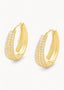 Dome Pave Hoops Medium Gold - Øredobber