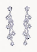 Daisy Flower Earrings White Silver - Øredobber