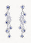 Daisy Flower Earrings Blue Silver - Øredobber