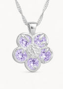 Lykkeblomst Necklace Lavender Silver - Halskjede