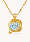 Lykkesten Necklace Blue Gold - Halskjede