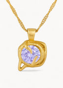 Lykkesten Necklace Lavender Gold - Halskjede