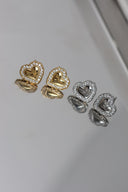 Silverörhängen med hjärtform