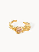 Melodie Ring i 18K gullforgylt sølv med champagne cubic zirconia, justerbar ring fra LOULOUIS