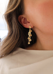 Daisy Flower Earrings Champagne Gold
