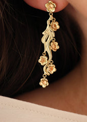 Daisy Flower Earrings Champagne Gold