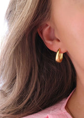 Dome Hoops Medium Gold - Øredobber