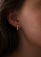 Wave Earring Lavender Gold - Øredobber