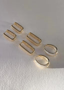 Dome Pave Hoops Medium Gold - Øredobber