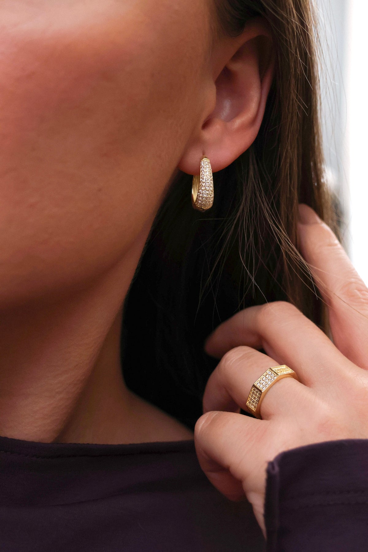 Dome Pave Hoops Medium