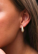 Dome Pave Hoops Medium Gold - Øredobber