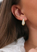 Dome Pave Hoops Medium Gold - Øredobber