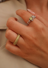 Dome Pave Ring Olive Gold