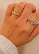 Dome Pave Ring Olive Gold - Ringer
