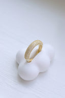 Dome Pave Ring White Gold - Ringer