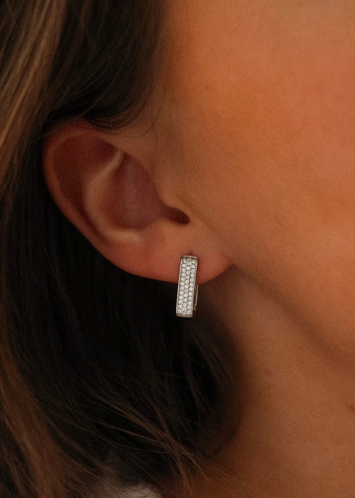 Diamond Rectangle Hoops Small