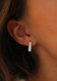 Diamond Rectangle Hoops Small Silver - Øredobber