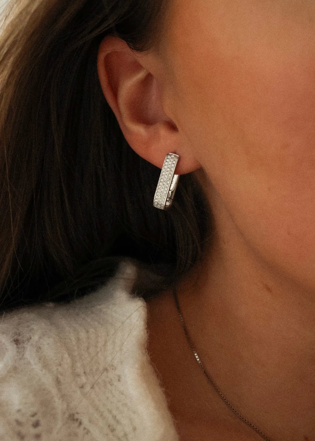 Diamond Rectangle Hoops Large