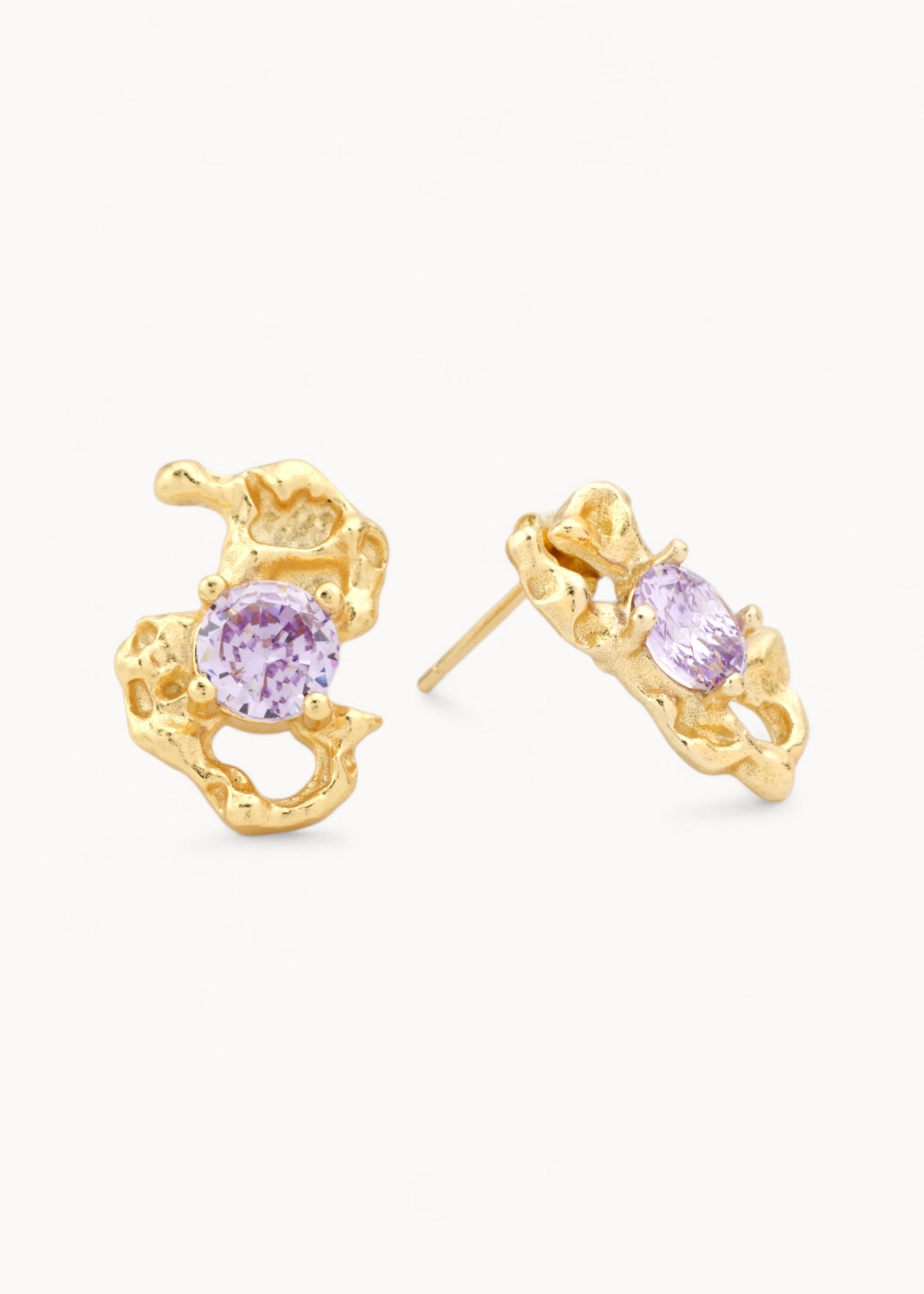 Melodie Earrings Lavender Gold - Øredobber