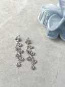 Daisy Flower Earrings Blue Silver - Øredobber