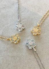 Lykkeblomst Necklace Blue Silver - Halskjede