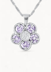 Lykkeblomst Necklace Lavender Silver - Halskjede