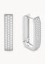 Diamond Rectangle Hoops Large Silver - Øredobber