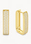 Diamond Rectangle Hoops Large Gold - Øredobber
