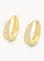 Dome Pave Hoops Medium Gold - Øredobber