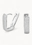 Diamond Rectangle Hoops Small Silver - Øredobber