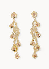 Daisy Flower Earrings Champagne Gold - Øredobber