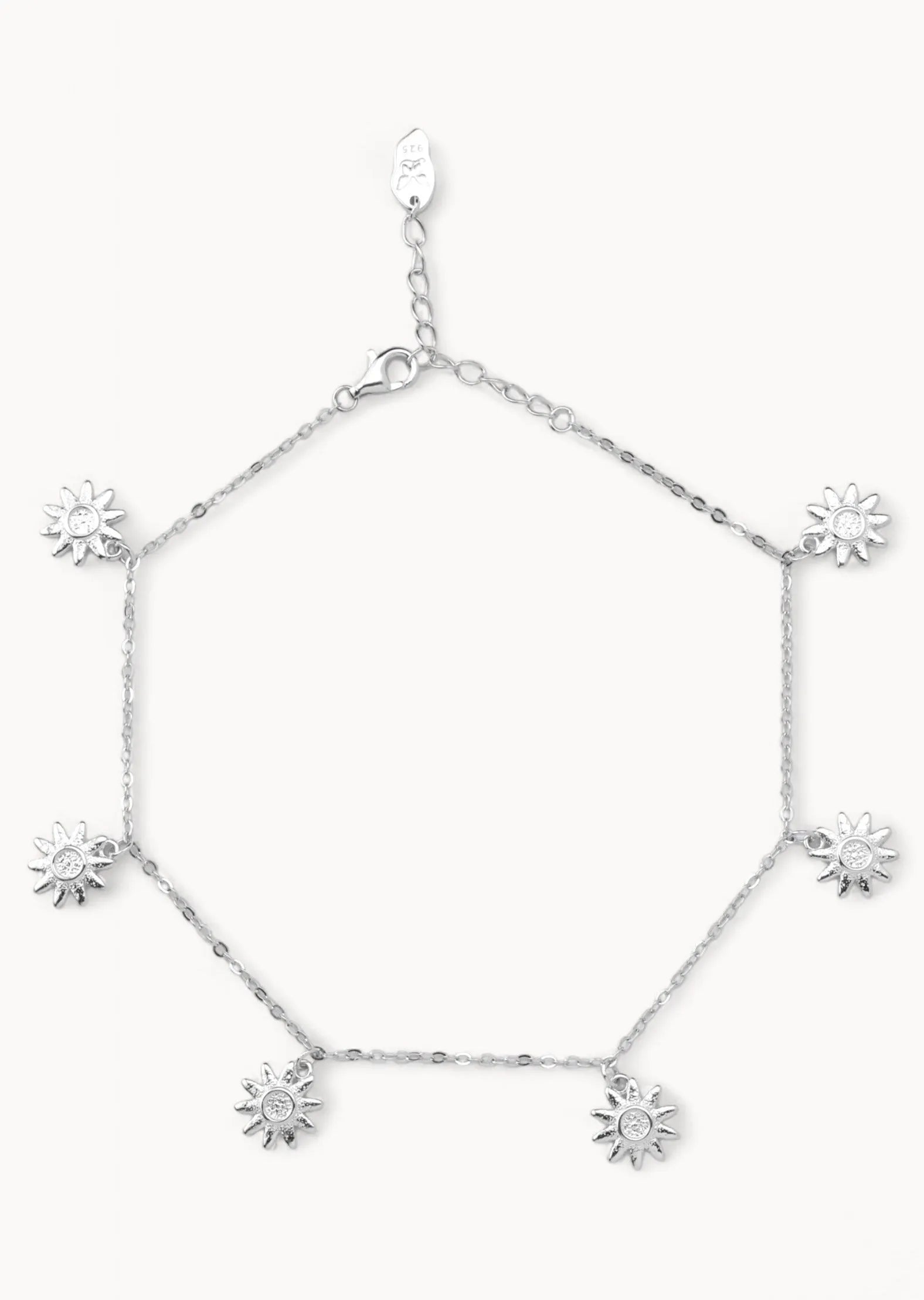 Sunflower Anklet Silver - Ankelkjeder